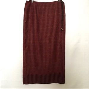Ralph Lauren: Burgundy Wrap-Maxi Skirt